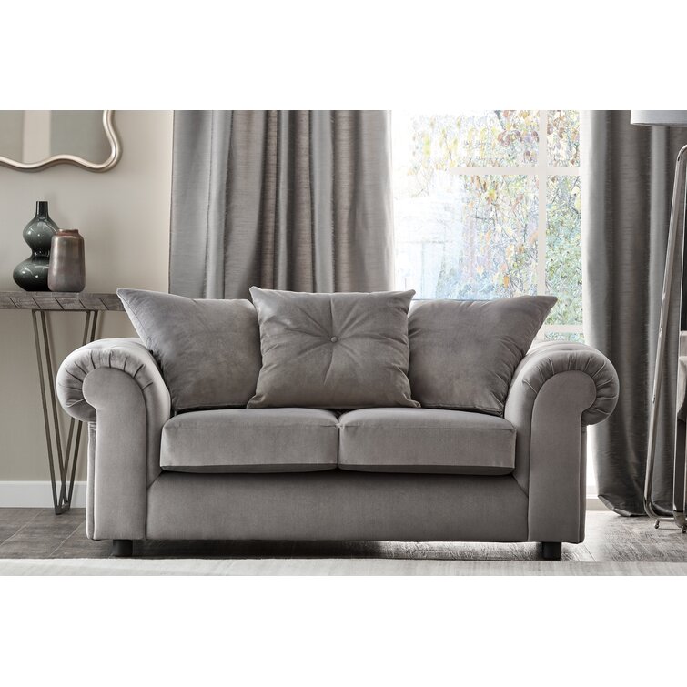 2 seater deals grey chesterfield sofa